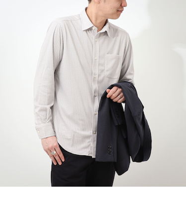 《ビジカジ対応》カノコプリント レギュラーシャツ