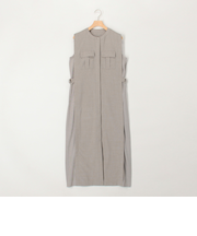 麻調×リブ切替ワンピース