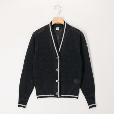 松葉柄ライン入りカーディガン