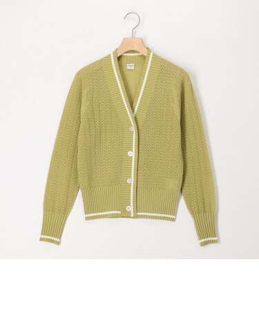 松葉柄ライン入りカーディガン