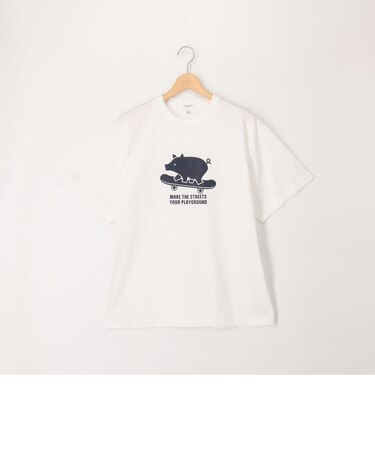 6.5ozコンパクトコーマ シボ革調プリントT