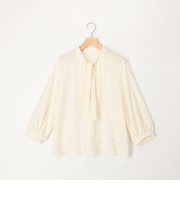 ジョーゼットフリルボウタイブラウス