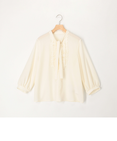 ジョーゼットフリルボウタイブラウス