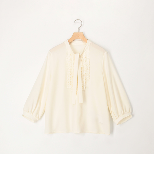 ジョーゼットフリルボウタイブラウス