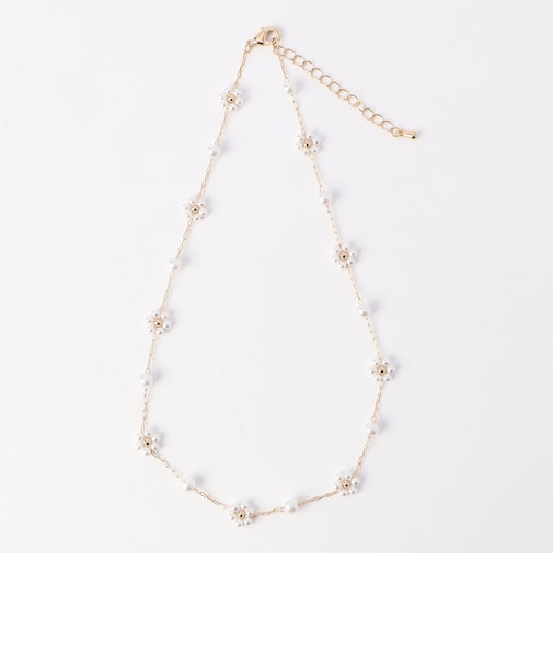 パールフラワーネックレス