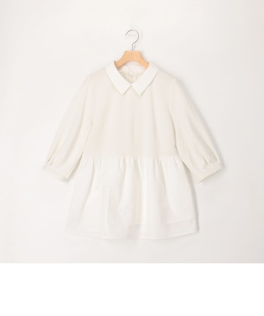 パールスタッズ襟付きブラウス