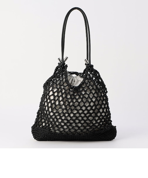 メタリックコードメッシュ編みトートバッグ