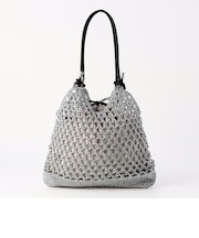 メタリックコードメッシュ編みトートバッグ