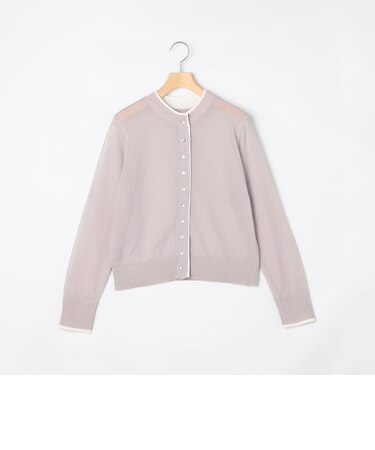 配色リネンタッチシアーカーディガン