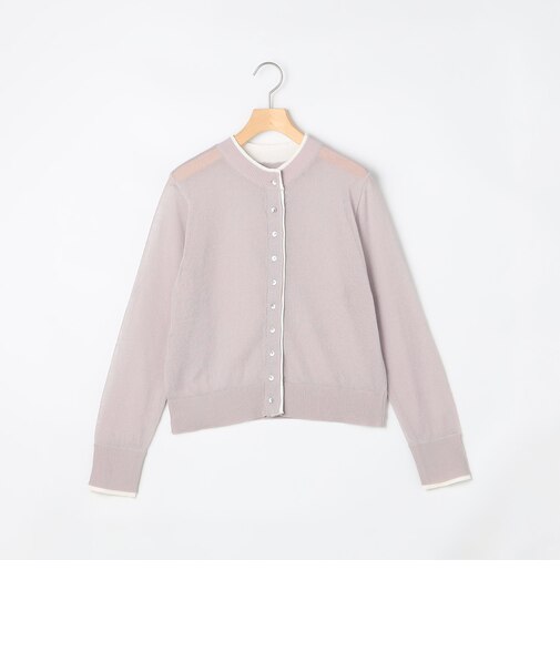 配色リネンタッチシアーカーディガン