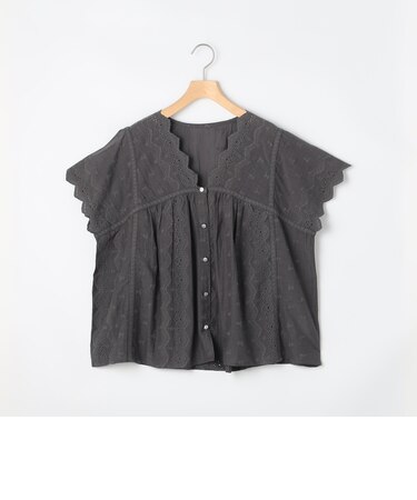 刺繍ハシゴレースブラウス
