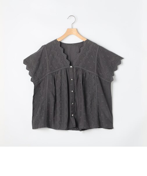 刺繍ハシゴレースブラウス
