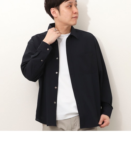 ドットメッシュ　レギュラーカラーシャツ