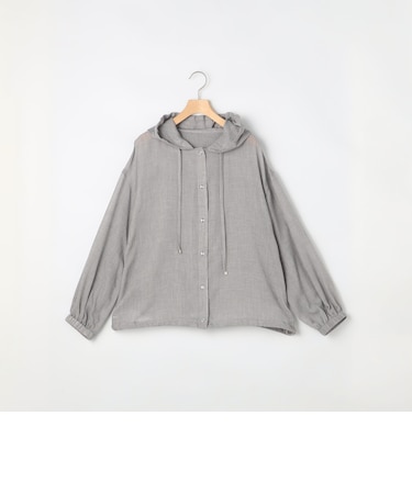 ボイルシャンブレーフード付きブラウス