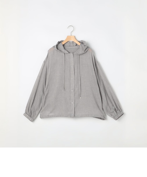 ボイルシャンブレーフード付きブラウス