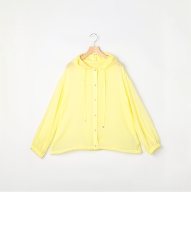 ボイルシャンブレーフード付きブラウス