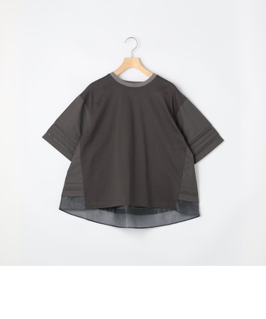 はしごレース異素材切替プルオーバー