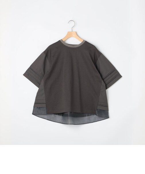 はしごレース異素材切替プルオーバー