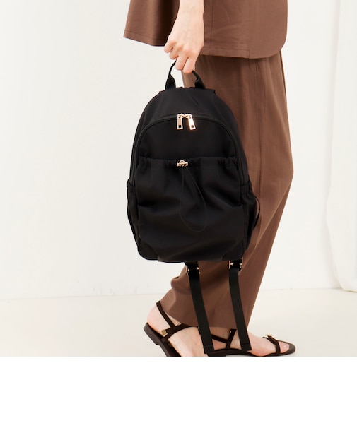 GATHERED NYLON BACKPACK