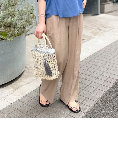 リネン混パンツ
