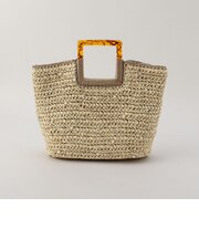 樹脂ハンドルパールビーズ編みバッグ