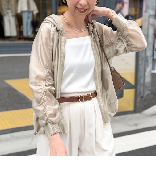 オーガンジーグログランフードブルゾン