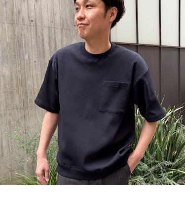 《吸水速乾》PERFECTEXドライワッフル　クルーネック　Tシャツ