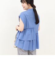 ワンダーウェーブクロスアシメペプラムブラウス