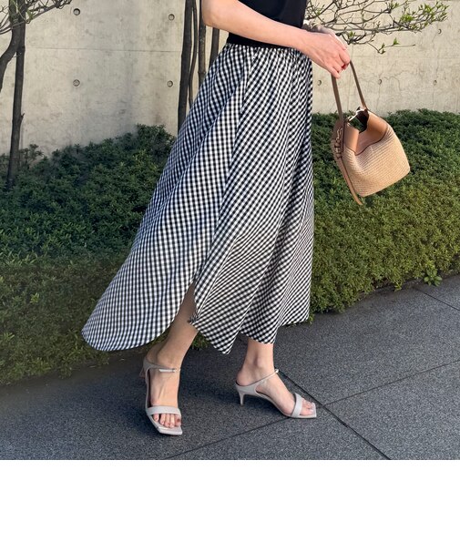 チェックサークルスリットスカート
