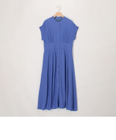 麻調フィット＆フレアワンピース