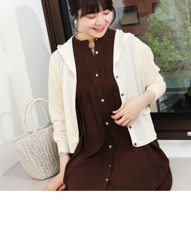 強撚フードラメカーディガン