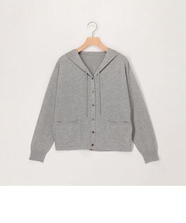 強撚フードラメカーディガン