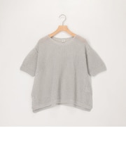 ホールガーメントラメ入りメッシュプルオーバーニット