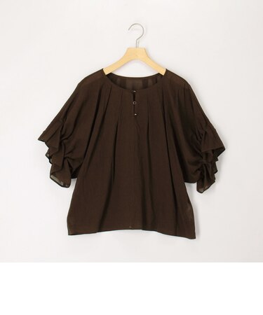 麻調シアーボイル2WAYブラウス