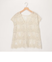 レース刺繍2ＷAYフレンチスリーブブラウス