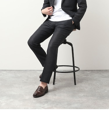 《ビジカジ/セットアップ対応》 カラミストレッチ　サイドゴムスラックス