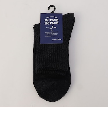 【OCTAVE OCTAVE】底パイル無地リブソックス