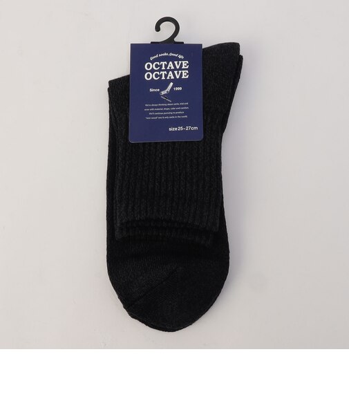【OCTAVE OCTAVE】底パイル無地リブソックス