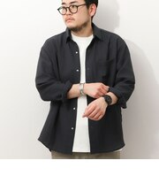 NRリネン　リングドットボタン　レギュラーシャツ