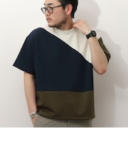 スエード×ポンチパネル切り替えTee