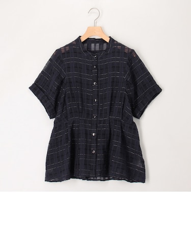 ラメシアーチェックブラウス