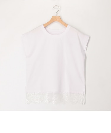 《接触冷感》《吸水速乾》DRY COTTON裾レースTシャツ