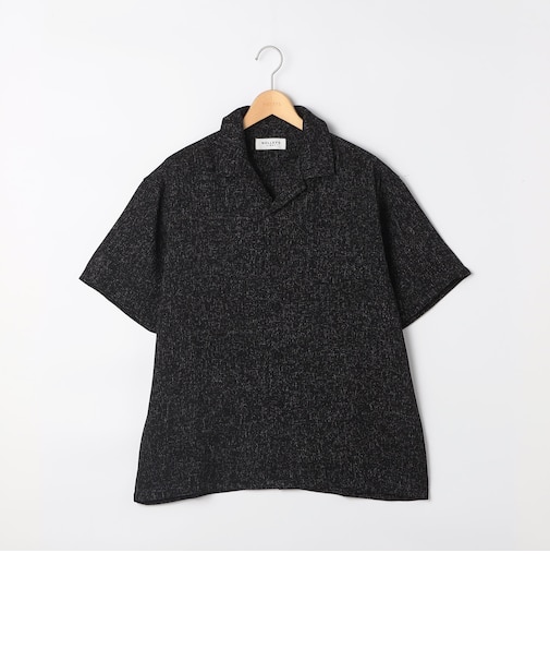 サマーツイード　半袖　オープンカラーシャツ