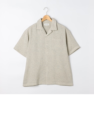 サマーツイード　半袖　オープンカラーシャツ