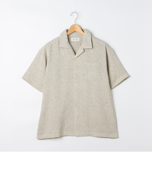 サマーツイード　半袖　オープンカラーシャツ
