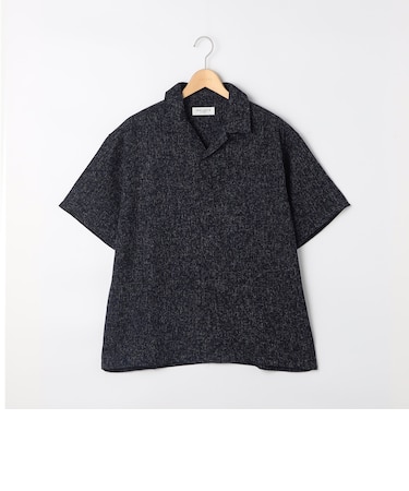 サマーツイード　半袖　オープンカラーシャツ