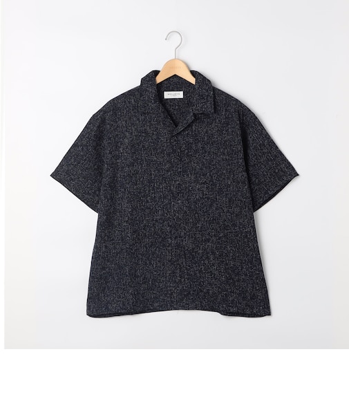 サマーツイード　半袖　オープンカラーシャツ