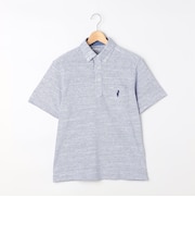 リネン混メランジカノコ　クマ刺繍BDポロ