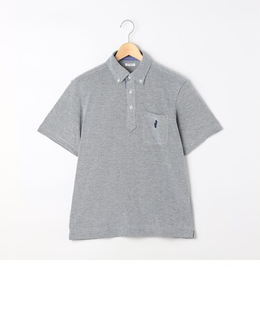 リネン混メランジカノコ　クマ刺繍BDポロ