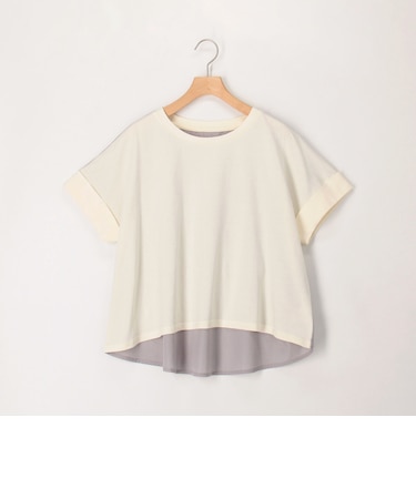 異素材バイカラーＴシャツ